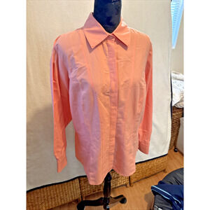 Coldwater Creek Large Button Up Apricot Blouse Regular Large
